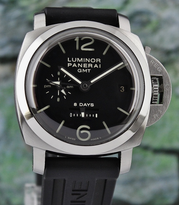 (image for) UNWORN UNPOLISHED PANERAI LUMINOR 1950 8-DAYS GMT PAM 233 "L" SERIES